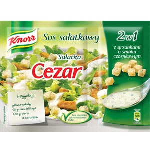 Knorr: Cezar-salato-saŭco kun toastaj kubetoj
