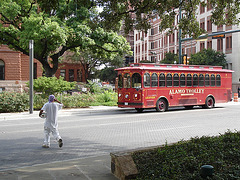 Alamo trolley / Trolleybus Alamo - San Antonio, Texas. USA - 29 juin 2010
