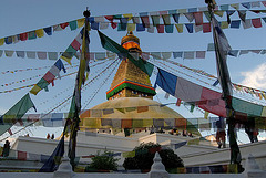 Bodhnath stupa and prayer flags