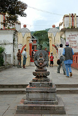 The entrance to the Budhanilkantha temple