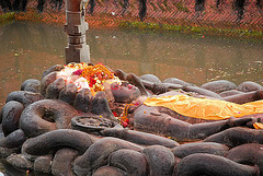 The Deity of Lord Vishnu in Budhanilkantha