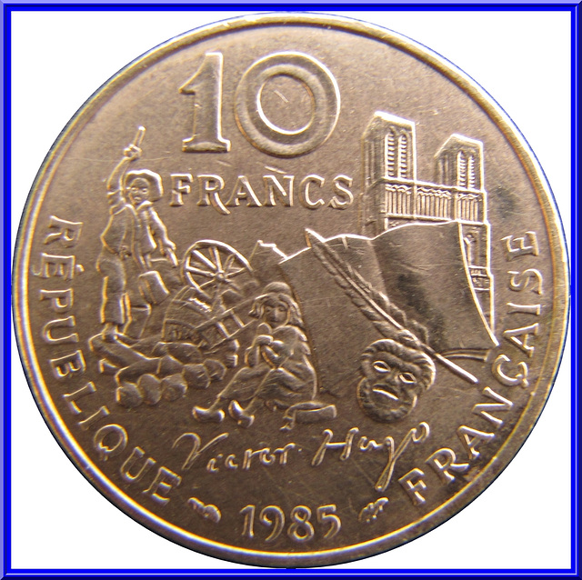 10 Francs Victor Hugo 1985 Envers