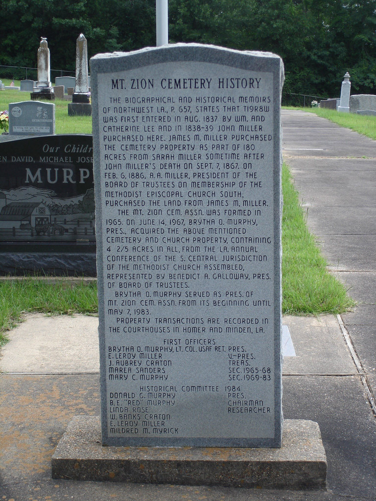 Mt Zion cemetery history / Un peu d'histoire - Mt Zion cemetery. Minden, Louisiane - USA - 7 juillet 2010
