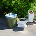 Bol de toilette botanique avec poubelle / Botanical toilet bowl & garbage
