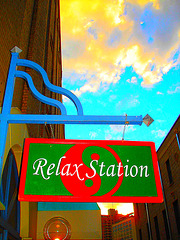 Relax station /  San Antonio, Texas. USA - 29 juin 2010. Couleurs ravivées