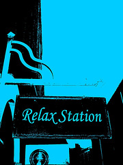 Relax station / San Antonio, Texas. USA - 29 juin 2010. Bichromie en bleu