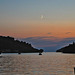 Sunset at the port in Vela Luca