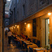 Dinner restaurants in the alley of Dubrovnik