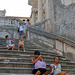 Rest on the steps in front of the St Ignatius Church Dubrovnik