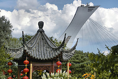 Olympic Stadium Tower – Viewed from the Chinese Garden, Montréal Botanical Garden