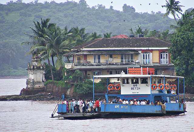 Crowded ferry boat