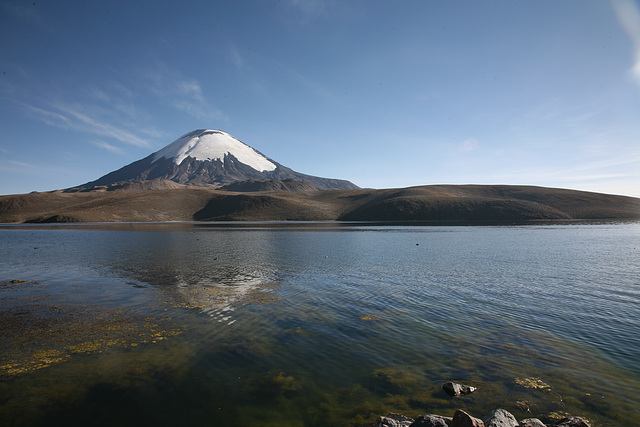Volcan Parincota and Lago Chungara