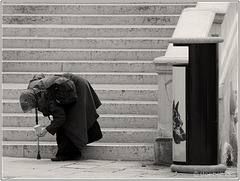 Beggar Woman at Bridge of Sighs in Venice