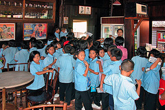School class visiting Mueang Boran, Ancient Siam