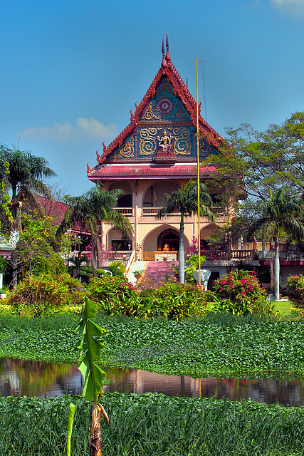 Wat Asokaram at the entrance to Mueang Boran