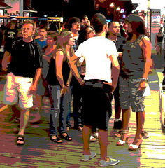 Boardwalk's high heels / Talons hauts sur le boardwalk / Wildwood, New-Jersey. USA -  18 juillet 2010 - Close-up postérisé