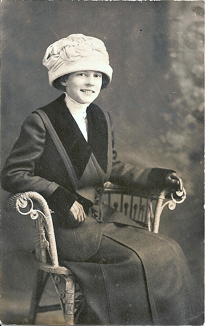 Young Girl with Pudding Basin Hat
