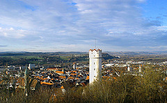 Blick von der Veitsburg auf die Dächer von Ravensburg