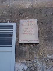 At this place stood the house that hosted Joan of Arc on 13 May 1430