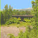 Pont et rivière / Bridge and river - Vermont, USA / Août 2008 - Ciel bleu photofiltré