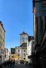 Blick auf das Rathaus in Regensburg