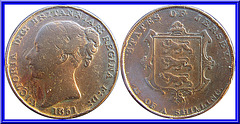 Jersey 1/13eme de Shilling 1851