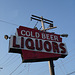 Cold beer Liquors sign /  New-Brunswick, New-Jersey. USA - 21 juillet 2010