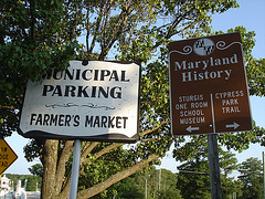 Maryland history signs / Enseignes historiques - Pocomoke, Maryland. USA - 18 juillet 2010