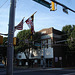 Flags on Clarke avenue / Drapeaux Clarkiens - Pocomoke, Maryland. USA - 18 juillet 2010.