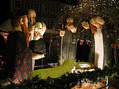 Krippefiguren auf dem Ravensburger Weihnachtsmarkt