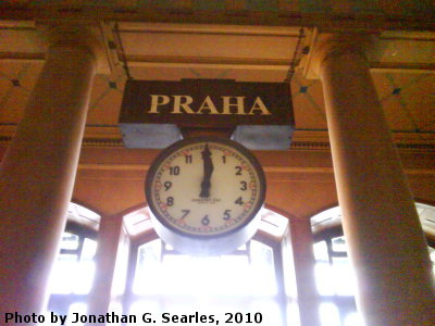 Clock in Praha Hlavni Nadrazi, Prague, CZ, 2010