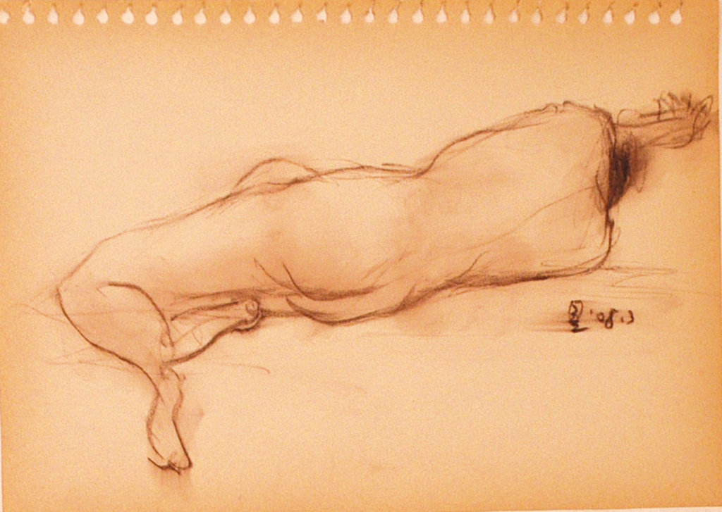 A Quick Nude-drawing女裸身速寫 pastel pencil 18x26cm