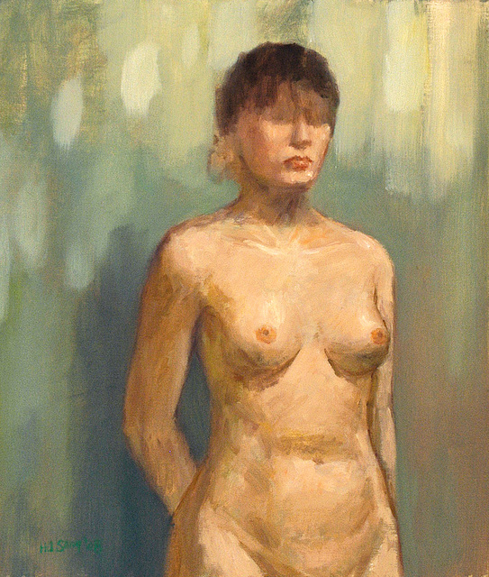 Staranta Virino nuda=A Standing Woman in Nude女半身裸立像_oil on canvas_53x41cm(10f)_2008
