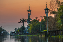 Samunyinam Mosque minarets in sunset light