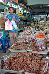 Dried squids, shrimps and prawns
