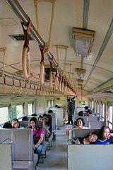Inside the train coach