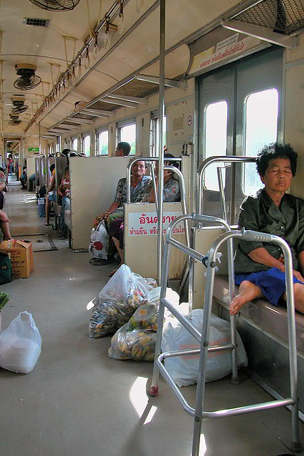 Inside the train car