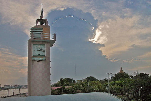 Clock tower at the pier of Mahachai