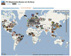 Mapo de kontaktoj de Esperanto-muzeo en Ipernity
