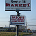 Route 18 market sign / Enseigne du marché de la place .