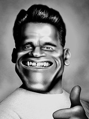 Schwarzenegger kun fortikaj dentegoj
