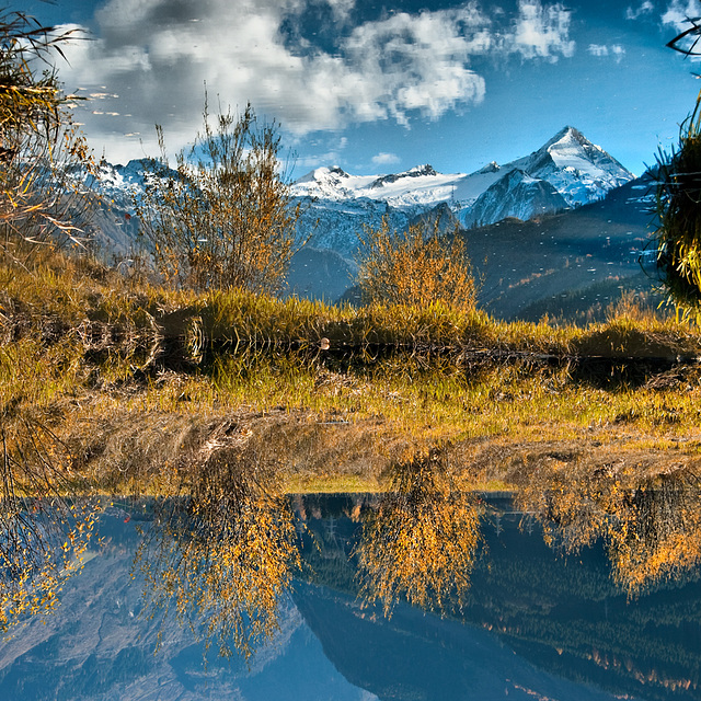 Tauern mountains reflecting