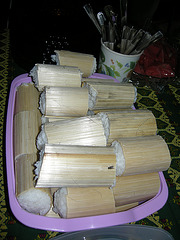 Reis im Bambusrohr