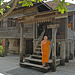 Abbot in front of his accommodation