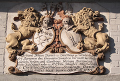 Wappen der Dincklage-Groth am Burgmannshof aus dem 18. Jahrhundert