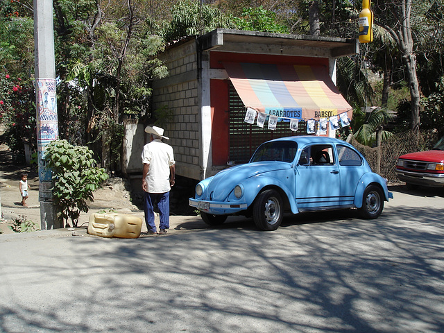 Belle cox bleue / Blue Volkswagen beetle a la mexicana