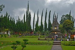 Buddhist stupa at Pura Ulun Danu Bratan