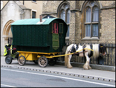 horse-drawn travelling wagon