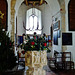 wissett church, suffolk,c15 font in front of the simple c11 tower arch