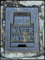 "open" water valve cover
